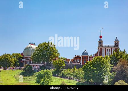 Flamsteed House of the Royal Observatory presso l'Old Royal Naval College, Greenwich Park, Greenwich, Londra, Inghilterra, Regno Unito Foto Stock