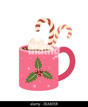 Tazza di cacao per le feste. Illustrazione vettoriale Illustrazione Vettoriale