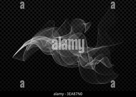 Effetti realistici di fumo e vapore per le bevande calde, con vapore trasparente da caffè, tè o piatti da cucina con autentica consistenza nebbia e ar Illustrazione Vettoriale