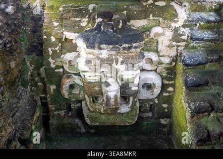 Maschera Chac, dio della pioggia maya, Tikal, Guatemala. Foto Stock