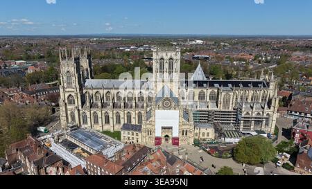 Veduta aerea di York minster, Deangate, York Foto Stock