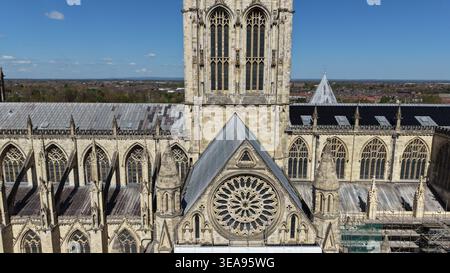 Veduta aerea di York minster, Deangate, York Foto Stock
