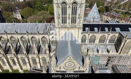 Veduta aerea di York minster, Deangate, York Foto Stock