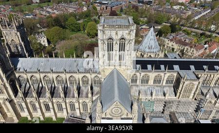 Veduta aerea di York minster, Deangate, York Foto Stock