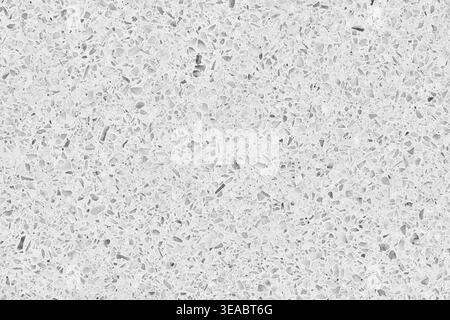 Primo piano di una superficie in quarzo bianco e grigio. Fondo tecnico minerale per ripiani, pavimenti e arredi moderni Foto Stock