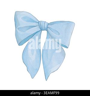 Arco blu. Illustrazione disegnata a mano. Estetica elegante. Foto Stock