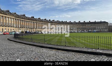 Il Royal Crescent di Bath, Inghilterra Foto Stock
