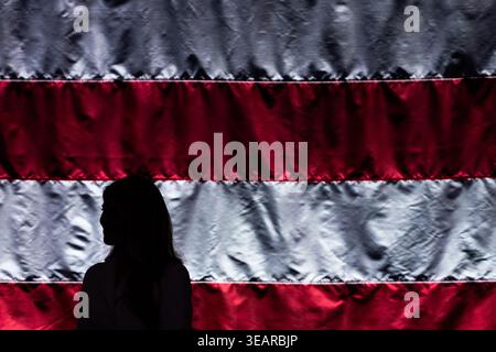 Washington, Stati Uniti. 23 aprile 2026. La First Lady Melania Trump partecipa al 113° Annual First Lady's Luncheon a Washington, DC, il 23 aprile 2026. Foto di Aaron Schwartz/UPI credito: UPI/Alamy Live News Foto Stock