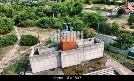 Vista aerea del Monumento agli stivali di Stalins al Memento Park Budapest Ungheria Foto Stock