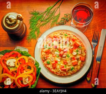 Piatto di pizza. Foto Stock