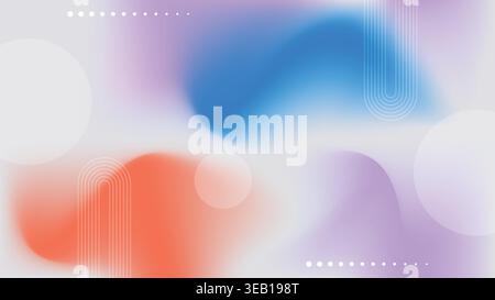 Sfondo abstract Modern Waves Blur Glass pastello Banner. Illustrazione vettoriale Illustrazione Vettoriale