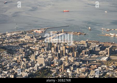 Centro città di città del Capo, panorama aereo Foto Stock