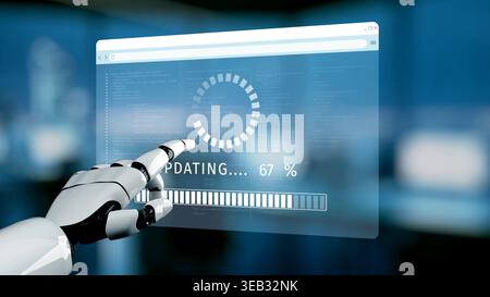 L'INTELLIGENZA ARTIFICIALE favorisce la crescita delle conoscenze grazie alla formazione con assistente virtuale, suggerimenti per l'aggiornamento del software e aggiornamenti per l'apprendimento dell'intelligenza artificiale. Kernel Foto Stock