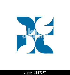 Logo con piastrelle floreali geometriche astratte Illustrazione Vettoriale