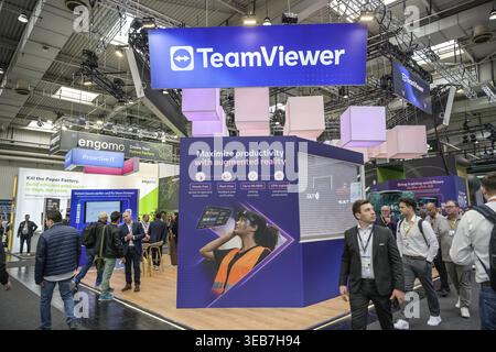 TeamViewer, stand espositivo presso Hannover Messe 2026, centro espositivo, Hannover, bassa Sassonia, Germania Foto Stock