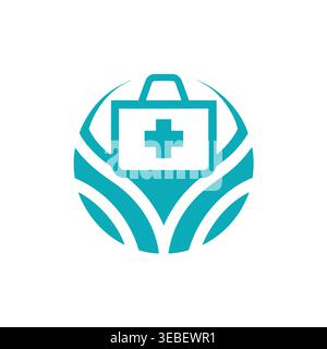 Simbolo Global Medical Aid & Health Kit Illustrazione Vettoriale