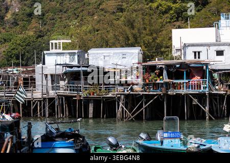 Lantau Island, Hong Kong: Il villaggio palafitte di Tai O.. Foto Stock