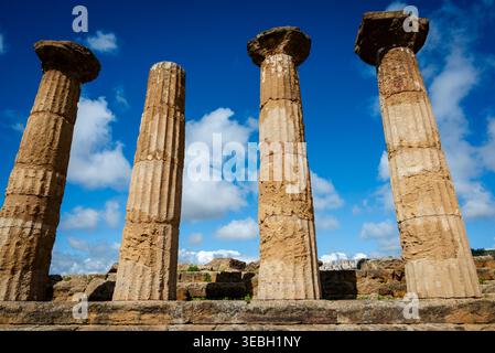 Tempio di Eracle, Agrigento, fine del vi secolo a.C., Sicilia, Italia Foto Stock