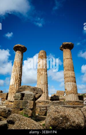 Tempio di Eracle, Agrigento, fine del vi secolo a.C., Sicilia, Italia Foto Stock