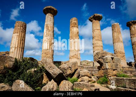 Tempio di Eracle, Agrigento, fine del vi secolo a.C., Sicilia, Italia Foto Stock