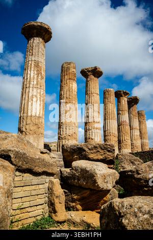 Tempio di Eracle, Agrigento, fine del vi secolo a.C., Sicilia, Italia Foto Stock