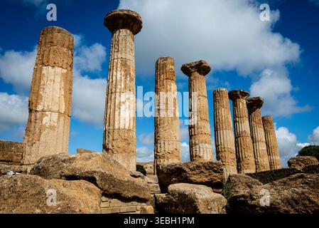 Tempio di Eracle, Agrigento, fine del vi secolo a.C., Sicilia, Italia Foto Stock