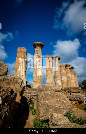 Tempio di Eracle, Agrigento, fine del vi secolo a.C., Valle dei Templi, Sicilia, Italia Foto Stock