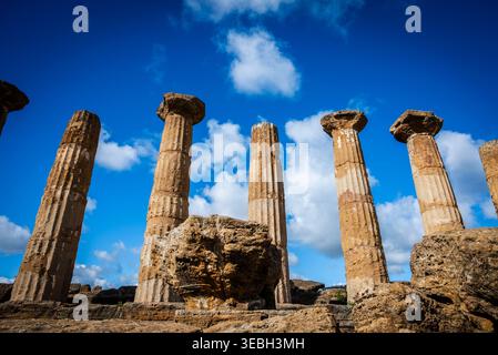 Tempio di Eracle, Agrigento, fine del vi secolo a.C., Valle dei Templi, Sicilia, Italia Foto Stock
