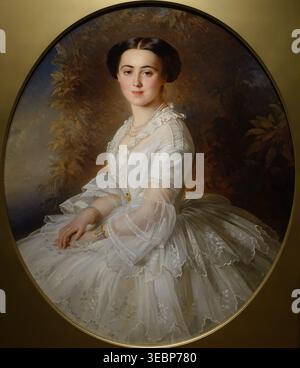 Ritratto della granduchessa Olga Feodorovna. 1857. Lauchert Richard (1823-1868). Olio su tela. Olga Feodorovna (nata Cecilie Augusta, Principessa e Margravia di Baden, 1839-1891) moglie del granduca Michail Nikolaevich. Museo dell'Hermitage di Stato. Foto Stock