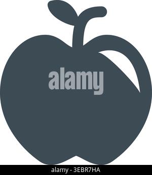 Icona Apple Fruit silhouette logo Apple Illustrazione Vettoriale
