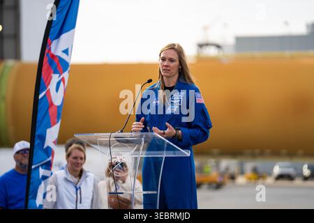 La NASA lancia Artemis III Moon Rocket Core Stage Foto Stock