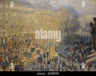 Boulevard des Capucines a Parigi. 1873. Monet Claude (1840-1926). Olio su tela. Museo statale di belle arti di Pushkin Foto Stock