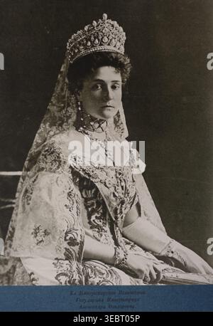 Ritratto dell'imperatrice Alexandra Feodorovna (Victoria Alix Helena Louise Beatrice d'Assia e sul Reno, Assia-Darmstadt, 1872-1918). Foto Stock