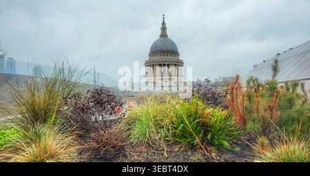 Vista insolita di St Pauls Foto Stock