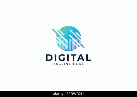Modello di logo Digital Data Speed e Broadband Tech Illustrazione Vettoriale