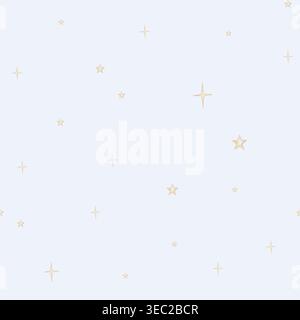 Motivo senza cuciture con acquerello disegnato a mano con stelle gialle in delicate tonalità pastello. Questo design affascinante si ripete magnificamente, aggiungendo un tocco divertente Foto Stock