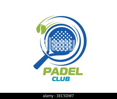 Icona del club di tennis Padel, paddle sport Illustrazione Vettoriale