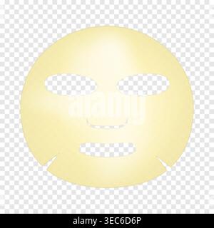 Maschera facciale su sfondo trasparente, mock-up. Maschera cosmetica per la cura della pelle del viso. Illustrazione vettoriale Illustrazione Vettoriale