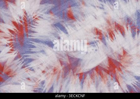 Motivo di illustrazione astratto in rosso, blu e bianco con foschia ad acquerello, texture a pennello stratificato e forme fluide. Sfondo artistico moderno per Foto Stock