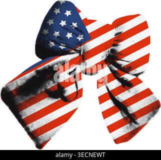 Illustrazione del vettore del collage dei mezzitoni del nastro della bandiera americana Illustrazione Vettoriale