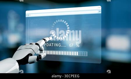 L'INTELLIGENZA ARTIFICIALE favorisce la crescita delle conoscenze grazie alla formazione con assistente virtuale, suggerimenti per l'aggiornamento del software e aggiornamenti per l'apprendimento dell'intelligenza artificiale. Kernel Foto Stock