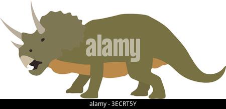 Illustrazione del dinosauro Triceratops isolata su sfondo bianco Illustrazione Vettoriale