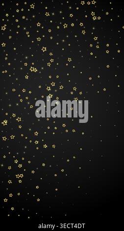 Sovrapposizione vettoriale Christmas Stars. Confetti scintillanti di lusso Magic Stars. Spirito natalizio. Illustrazione vettoriale Festive Stars su sfondo nero. Illustrazione Vettoriale