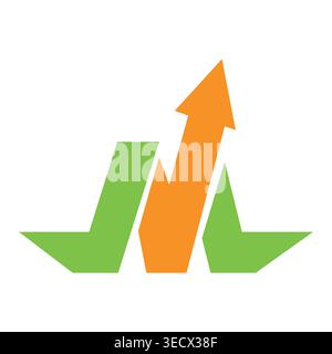 Design e branding del logo Letter W. Illustrazione Vettoriale