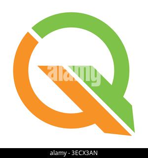 Lettera q logo design branding Illustrazione Vettoriale