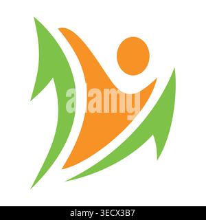 Logo Human Icon design brand Illustrazione Vettoriale