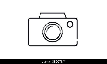 Icona della fotocamera: Simbolo di una reflex digitale o di una fotocamera compatta Illustrazione Vettoriale