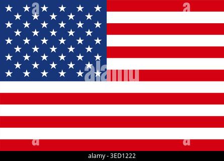 USA o bandiera americana. Bandiera degli Stati Uniti d'America. Illustrazione vettoriale. Illustrazione Vettoriale