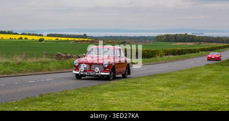 Un'auto Volvo d'epoca del 1967 in un tour in auto d'epoca, evento benefico di raccolta fondi, East Lothian, Scozia, Regno Unito Foto Stock