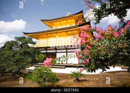 Giappone, Kyoto, Kinkaku ji, il Padiglione d'Oro Foto Stock
